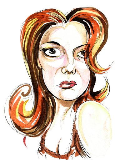 Louise Jameson as Leela, assistant to Doctor Who in BBC television series of same name by Neale Osborne